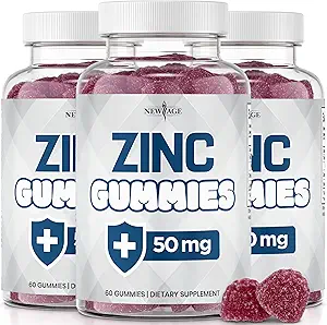 NEW AGE Zinc Gummies - 50mg High Immune Booster Zinc Suplemento, Immune Defense, Powerful Natural Antioxidant, Non-GMO 180 Conde (Pack of 3)