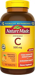 Nature Made Vitamina C 500 mg Chewable Tablets 150 ea (Pack of 2)