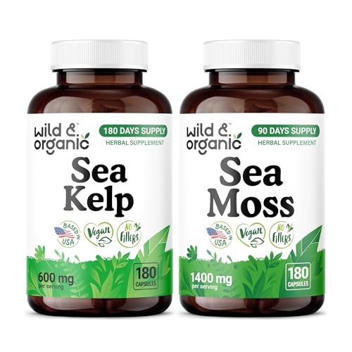 Wild & Organic Sea Kelp 180 Capsules & Sea Moss 180 Capsules