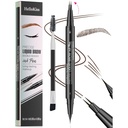 9708 Pena de ceja de doble punta, 2-en-1, con pincel de ceja. Waterproof and Sweat Proof,Precise Liquid Brow, 5 Shades, Long-Lasting (3#Dark Brown)