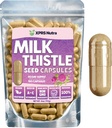 Milk Thistle Seed Capsules - 180 Conde (3 Mes de Suministro) Premium Milk Thistle Suplemento Rico en Silymarin para apoyar el hígado y la digestión - Puro, no GMO Cardo Mariano Milk Thistle Pills