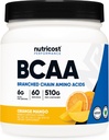 Nutricost BCAA Powder (Orange Mango, 60 Servings) - 2:1 Relación óptima, Gluten Free, Non-GMO, Vegetarian