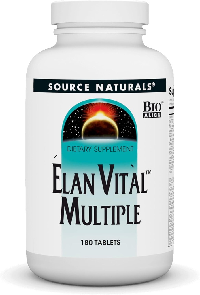 Fuente Naturales Elan Vital Múltiplo - Soportes Cerebro, Corazón, Hígado, Inmuno, Energía - 180 Tabletas