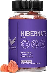 Alto nivel Hibernate Sleep Gummies Adulto, Pasión Fruit Gummy con Melatonina, Vitamina B6 &amp; Passiflora, Extra Strength, Non Habit Forming, Vegan, Gluten Free, 60 Conde, Sleep Support Suplemento