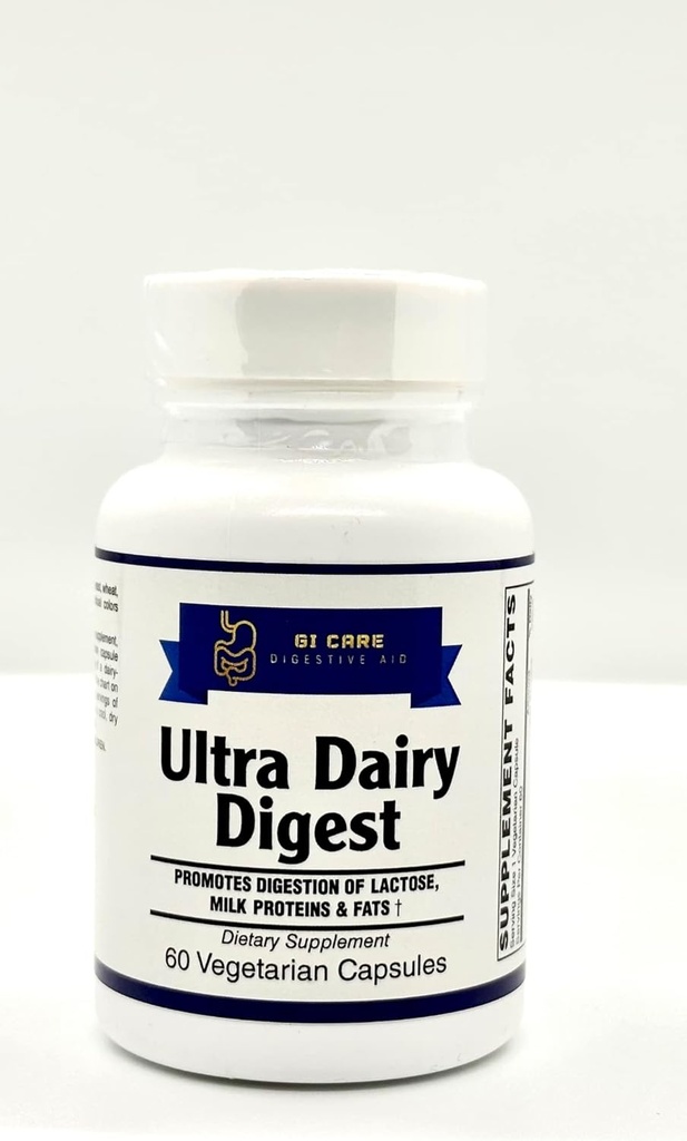 Ultra Dairy Digest- Helps Digestion of Lactose containing Products, Milk PROTEINS &amp; Milk FATS † (for Milk/Dairy Intolerance) 3-in-1 Fórmula