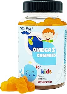 60 Gummies TENIDO 2 Meses Suministros ANTE Tasty Orange Flavor TENIDO 4+ Años TENGA-3 con EPA & DHA, Omega 3 para niños, Omega 3 Gummies, Fish Oil Gummies, Omega-3 Fatty Acids Gummies