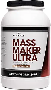 Beverly International Mass Maker Ultra Chocolate, 14 Servings, 3lb. Construir masa magra Como un Pro. Milk Protein Isolate, Whey Protein Isolate + Egg. MCT Oil. Clean Carbs, Great Taste