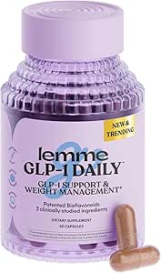 Lemme GLP-1 Ingredientes estudiados clínicamente para reducir los hambres, promover la producción GLP-1, apoyar la pérdida de grasa y la gestión de peso, 1 mes de suministro (60 cápsulas)