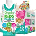 Orgain Organic Kids Nutritional Protein Shake, Fruity Cereal - Kids Snacks with 8g Dairy Protein, 22 Vitaminas & Minerales, Frutas & Verduras, Gratuita, Soy Libre, No GMO, 8.25 Fl Oz (Pack of 12)
