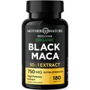 Negro Maca Root 50:1 Extracto 37,500mg – 180 Capsules Orgánico Peruano Maca Peruana Suplemento para Hombres ← Energía de alta potencia, Mood &amp; Performance Apoyo latitud Vegan, No GMO