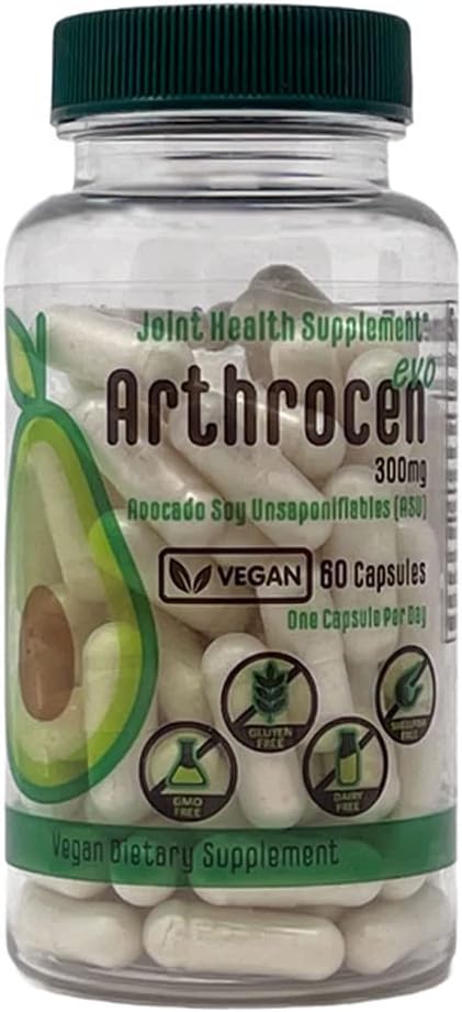 EVO Vegan Joint Health Supplement, 300Mg Avocado Soy Unsaponifiable, 60 Day Supply, One Capsule Por Day (2 Meses)