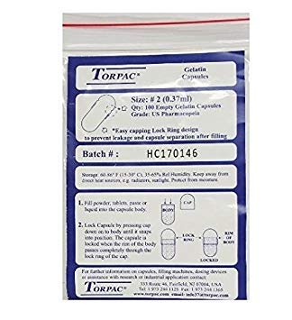 Torpac Gelatin Capsules (#2 100ct)