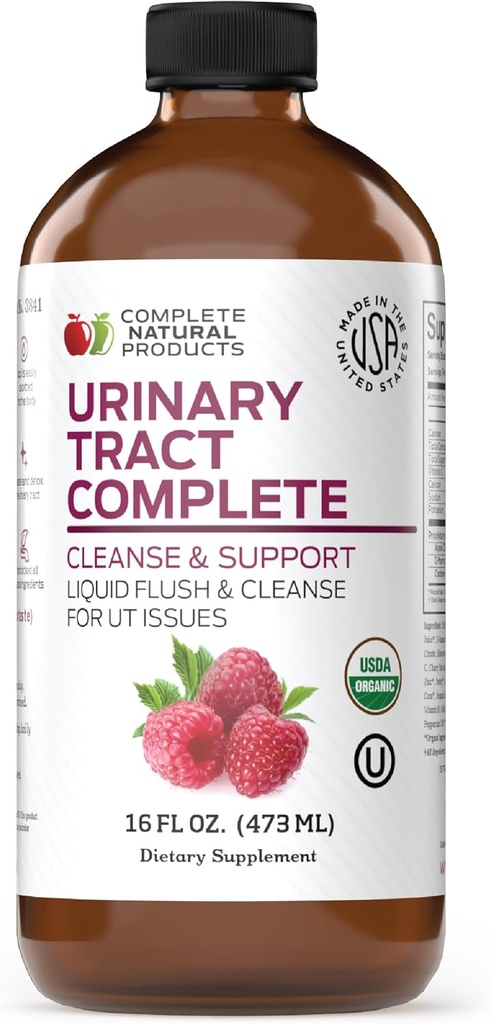 Tracto de orina natural completo 8oz - Suplemento líquido para la salud del tracto urinario con arándanos orgánicos, D-Mannose, hoja de remolacha, semillas de los granos y turmérica