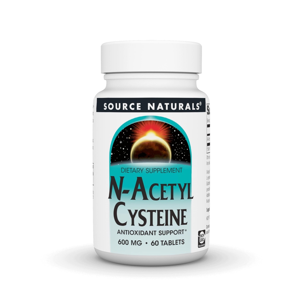 Fuente Natural N-Acetil Cisteine Antioxidante Apoyo 600 mg Suplemento dietético que apoya la salud respiratoria* - 60 tabletas
