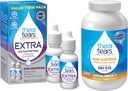 TheraTears 1200mg Omega 3 Supplement for Eye Nutrition, Organic Flaxseed Triglyceride Fish Oil and Vitamin E, 180 Count with Thera Tears Eye Drops for Dry Eyes, 0.5 Fl Oz, 15 Ml, 2 Pack