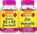 BuenoSí Vitamina D3+K2 Niños + Zinc Niños 15mg, Gummies Bundle - Gran Tasting, Suplemento de vitamina, Gluten Gratis, GMO Gratis, Chewable Gummy