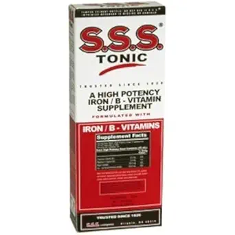 S.S.S. Tonic, Iron y vitamina B Suplemento, vitaminas de alta potencia, botella, 10 Fl Oz