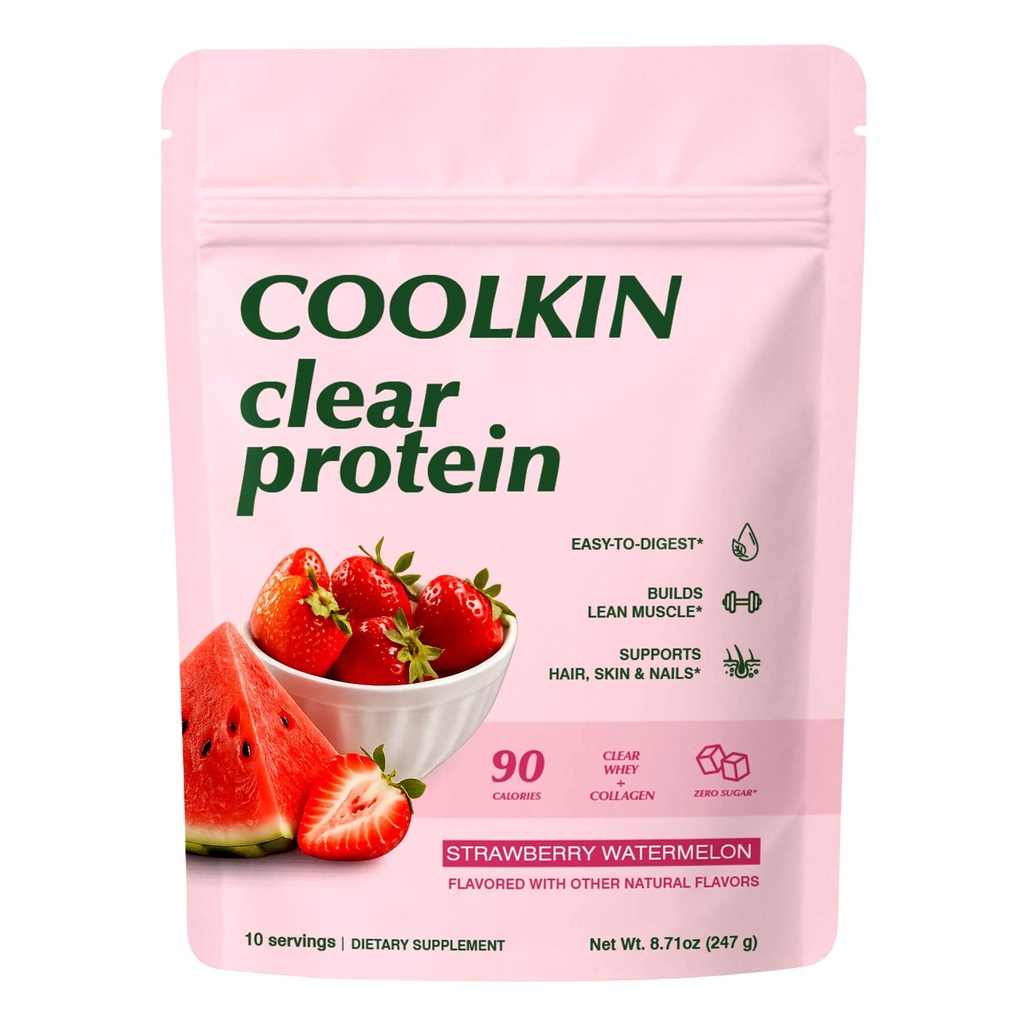 COOLKIN Whey Clear Protein, Strawberry Watermelon 10ct