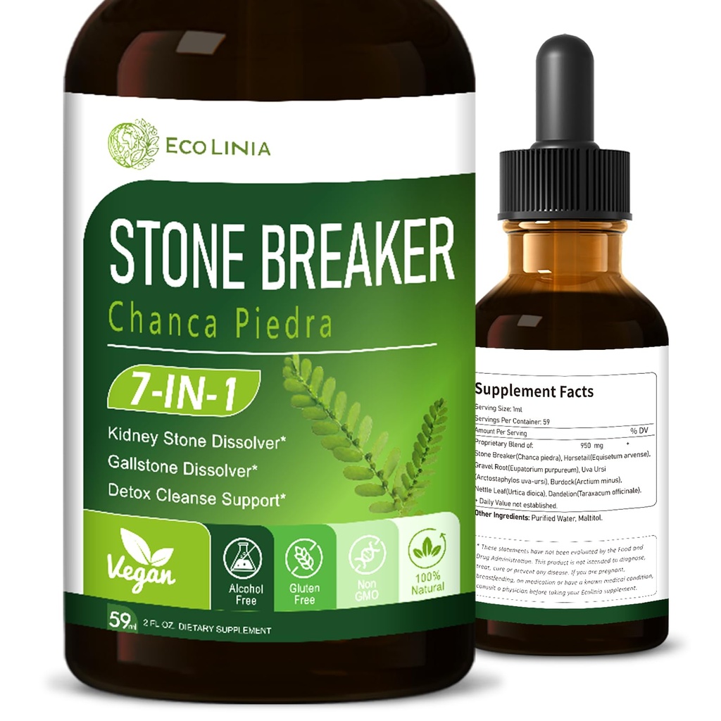 Stone Breaker Herbal Drops, Kidney Stone Dissolver, Gallstone Dissolver & Detox Cleanse Support. 4oz