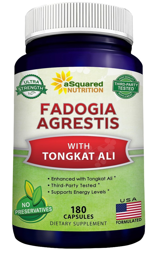 aSquared Nutrition Fadogia Agrestis 600mg y Tongkat Ali 400mg Suplemento (180 cápsulas) - Fadogia Agrestis Extract &amp; Powder Complex Pills for Men &amp; Women