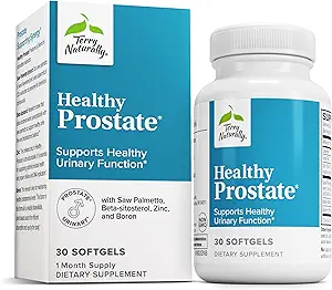 Terry Prostata naturalmente saludable - Suplemento dietético con Boron, Saw Palmetto & Zinc - Prostata &amp; Urinary Tract Health Support - Non-GMO & Gluten-Free Softgels - 30 Softgels