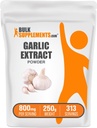 BulkSupplements.com Extract Powder de ajo - Suplemento de ajo, Suplemento herbario, Sativum de Allium - Herbal & Gluten Gratis, 800 mg por servidumbre, 250g (8.8 oz) (Pack of 1)