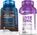 Herbtonics Apple Cider Vinegar Capsules Plus Keto BHB ← Fat Burner &amp; Weight Loss Suplemento para Hombres - Liver Cleanse Detox &amp; Repair Formula con Milk Thistle Artichoke y 24 Herbs Liver Health