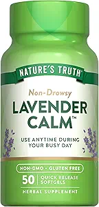 La verdad de la naturaleza Lavender Calm Softgels Oral Suplemento Silencioso 50 Cuenta Silencioso Herbal no-Drowsy