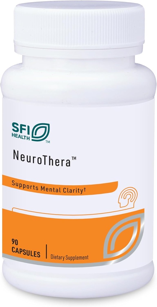 Klaire Labs SFI Health Neurothera - Supports Mental Clarity with Phosphatidylserine, Choline &amp; Ginkgo, Cognitive Support Blend with No Dairy or Artificial Preservatives (90 Capsules)
