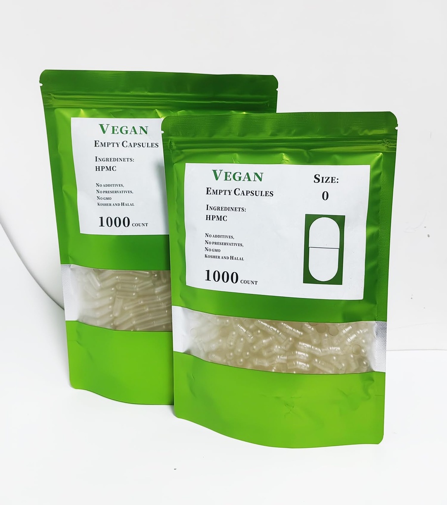 1000 Count Clear Capsules Empty-Colorless Vegetarian Pill Capsules Size 0 Separated in Single Pack for Your Own Supplements
