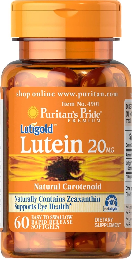 El orgullo de Puritan Lutein 20 mg con Zeaxanthin 60 Softgels