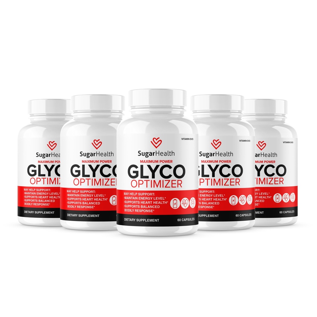 (5 Pack) Sugar Health Glyco Optimizer Capsules, Official Sugar Health Pills Advanced Formula, SugarHealth All Natural Supplement, SugarHealthy Vitamins for Women and Men Reviews Premium (300 Capsules)