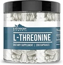 Elementos tercos L-Threonine 200 cápsulas, Aminoácidos esenciales, Puro " Undiluido, No aditivos