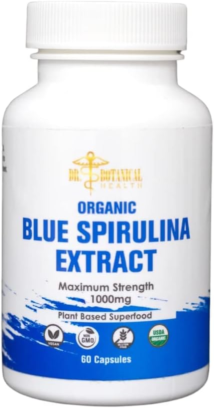 Blue Spirulina Capsules - Orgánico - 1000 mg - 60 cápsulas