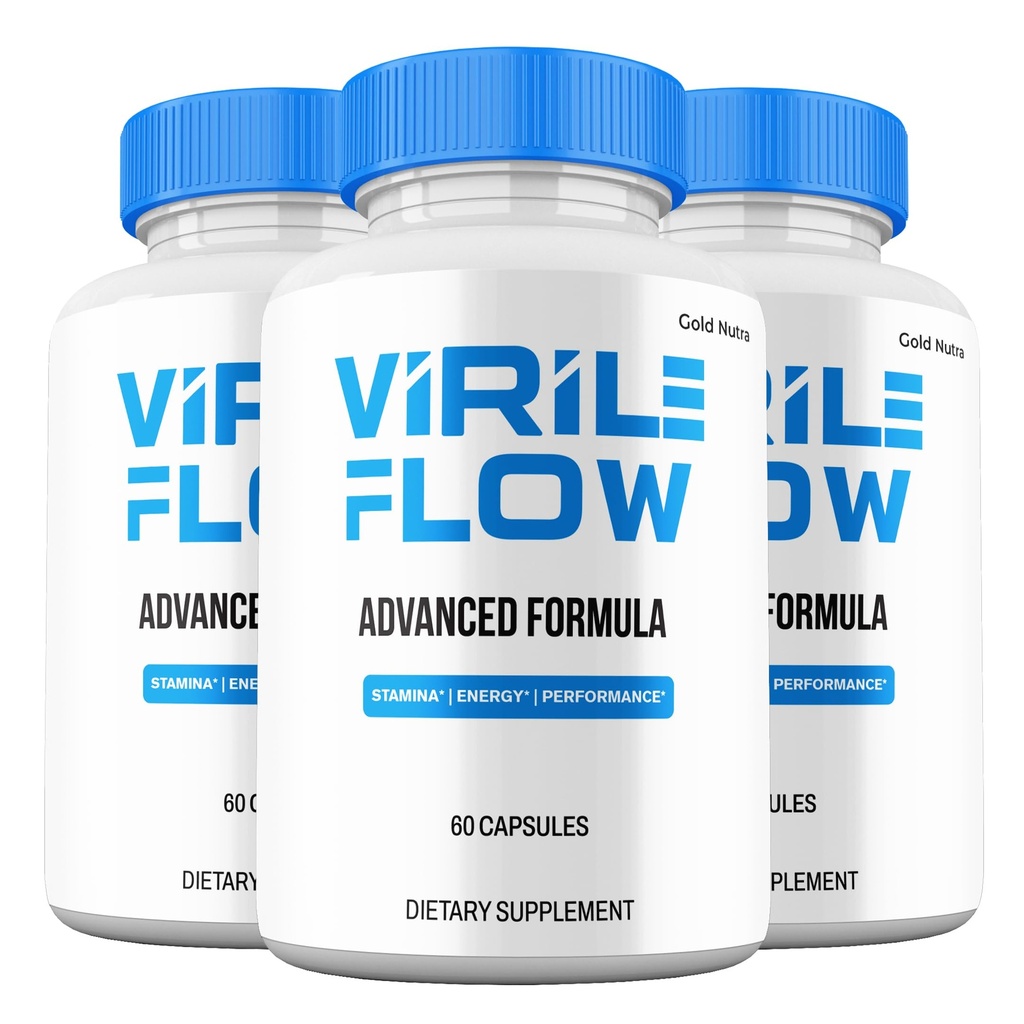 Virile Flow Capsules, Maximum Strength All-Natural Supplement for Men, Official VirileFlow Advanced Premium Formula Vitamin Pills (3 Pack)