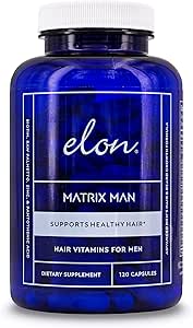 Elon Matrix Man - 60 Day Supply - Hair Growth Vitamins for Men – Saw Palmetto & Biotin Advanced Formula Vitamins – promueve el crecimiento saludable de la barba – (120 cápsulas)