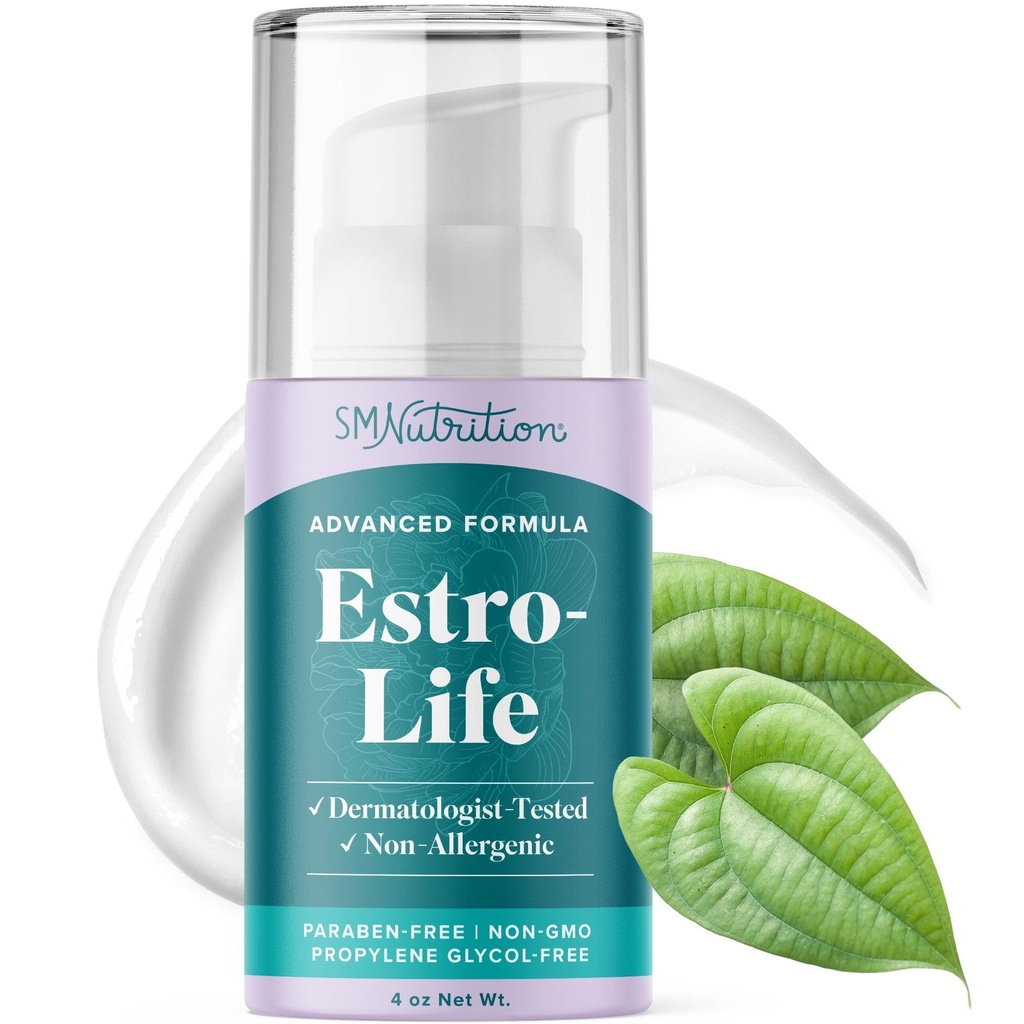 Advanced Estro-Life Balancing Skin Cream for Women | Cosmetic Skin Cream with Estriol, Wild Yam, Black Cohosh, Vitamin A, Black Currant Oil & Manganese | Paraben-Free | 80 Applications | 4oz Pump