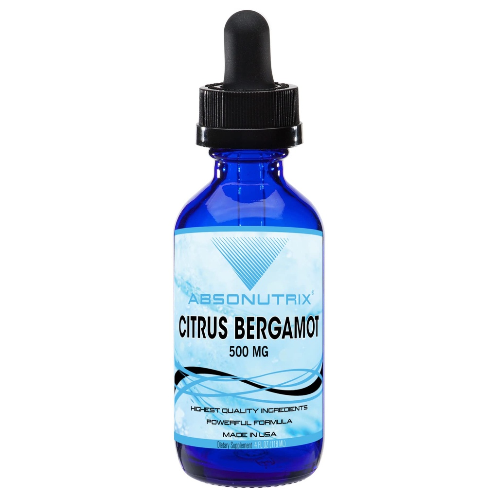 Absonutrix Citrus Bergamot Extracto 500 mg, 4 Fl Oz Bottle, 200 Potent Servings, Easy-to-Consume Liquid Drops, Quick Absorption, Gluten-Free, Third-Party Tested, GMP-Certified, Non-GMO, Made in USA