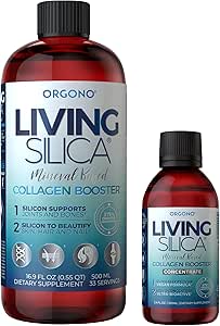 Orgono Living Silica Kit ← Mineral-Based Collagen Booster Liquid " Concentrate Drops (tamaño de viaje) ← Vegan ¦ apoya la salud conjunta " Bone, Collagen " Elastin Production, Glowing Skin.