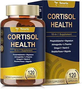 Totaria Cortisol Suplemento con Ashwagandha,Magnesium,Rhodiola Rosea,L Theanine,Hormone Balance for Women Mood, Focus, Sleep Support 120 Vegan Capsules (Pack of 2)
