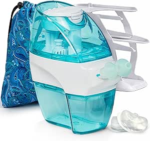 Navage Deluxe Bundle Nasal Irrigation System - Saline Nasal Rinse Kit con 1 Nose Cleaner, 30 Salt Pods, Paisley Travel Bag y 1 Countertop Caddy