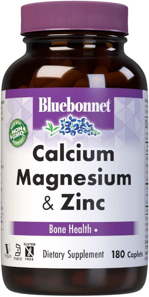 BlueBonnet Calcium Magnesium Zinc Caplets, 180 Conde