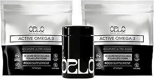 Orlo Omega 3 – Vegan Omega-3 Suplemento (EPA ' DHA) – Extra Strength Fish Oil & Krill Alternativa de Algae Oil (120 Mini Burpless Softgels Kit)