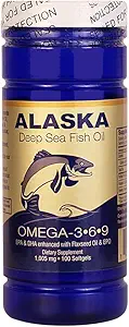 Alaska Deep Sea Fish Oil, Omega 3,6,9 1000 Mg 100 Softgels por NCB