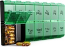 Extra Large Pill Organizer 2 veces al día, XL 7 Day Pill Box AM, Jumbo Weekly Pill Case, Daily Night Oversized Medicine Organizer, Vitamin Holder, Big Pill Container, Twice a Day Pill Organizer