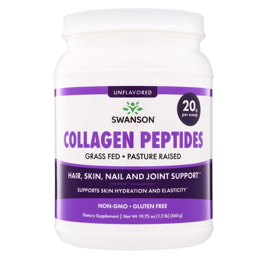 Swanson Collagen Peptides Unflavored 19.75 oz Pwdr