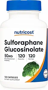 Nutricost Sulforaphane Glucosinolate (SGS) (120 cápsulas) - 50 mg Broccoli Seed Extract Por Serving
