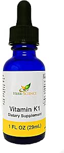 Bombas de vitamina K1 - Suplemento de aceite de girasol VIT K1 Procesado por el frío puro - Soportes Sangre, Hueso, Salud de la piel - gotas para uso externo oral - Sin alcohol, Vegan, 1 Fl oz, 36 Servimientos