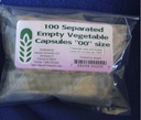 Capsule Connection 100 Separated Empty Vegetable Capsules, 00" Size, 100 Count Bag
