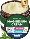 Venture Pal Magnesium Lotion, Topical Magnesium Cream for Sleep, Leg Cramps & Pain, Muscle Relax, Calma, Moisturizing Supplement with Coconut Oil, Shea Butter & Hyaluronic Acid, Safe for Kids